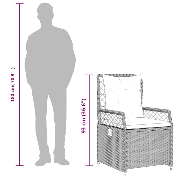 Set mobilier de grădină cu perne, 5 piese, negru, poliratan - WALTI WALTI