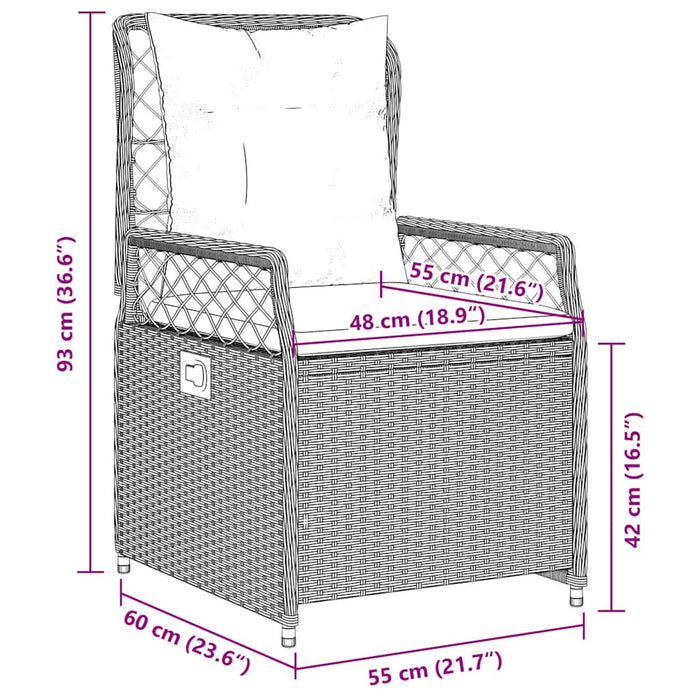 Set mobilier de grădină cu perne, 5 piese, negru, poliratan - WALTI WALTI