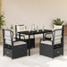 Set mobilier de grădină cu perne, 5 piese, negru, poliratan - WALTI WALTI