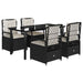 Set mobilier de grădină cu perne, 5 piese, negru, poliratan - WALTI WALTI