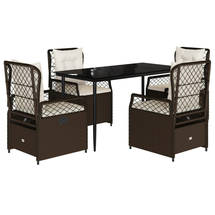 Set mobilier de grădină, 5 piese, cu perne, maro, poliratan - WALTI WALTI
