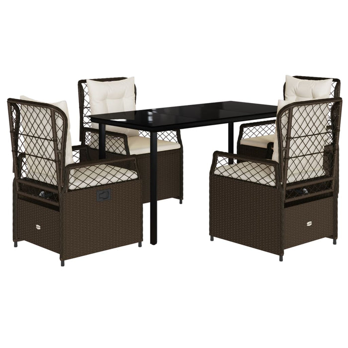 Set mobilier de grădină, 5 piese, cu perne, maro, poliratan - WALTI WALTI