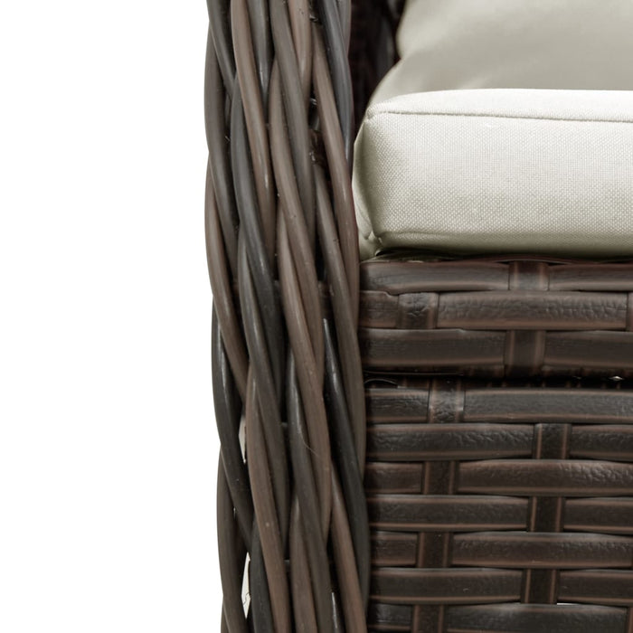 Set mobilier de grădină cu perne, 9 piese, maro, poliratan WALTI