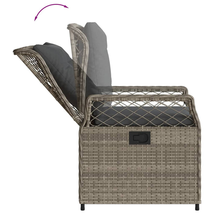 Set mobilier de grădină cu perne, 5 piese, gri, poliratan - WALTI WALTI