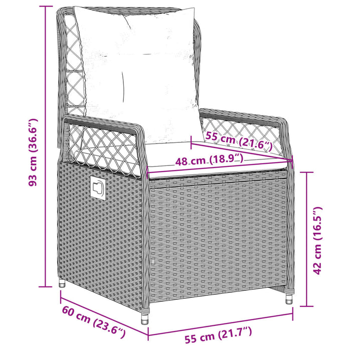 Set mobilier de grădină cu perne, 5 piese, gri, poliratan - WALTI WALTI