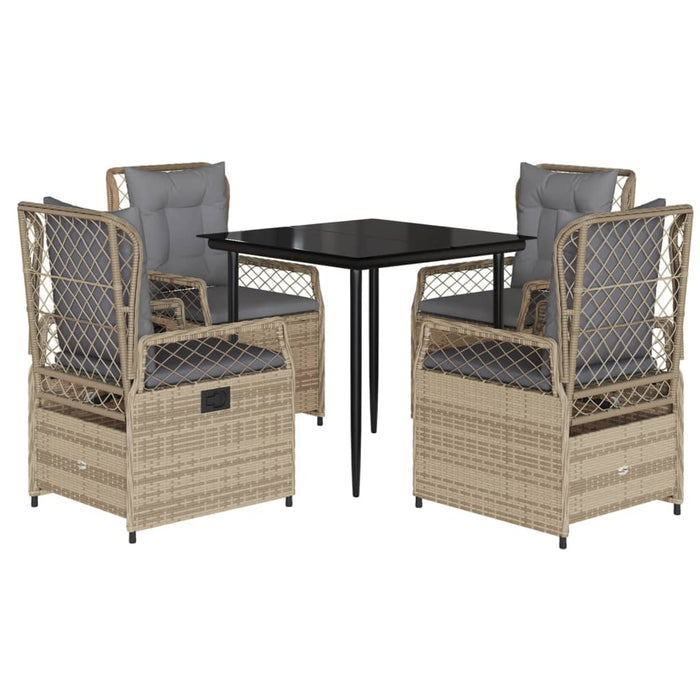 Set mobilier de grădină cu perne, 5 piese, bej, poliratan - WALTI WALTI