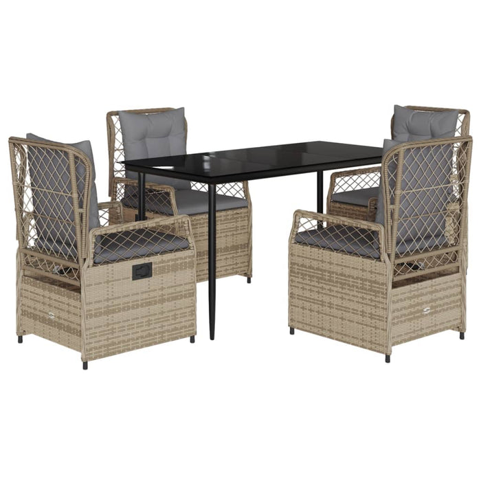 Set mobilier de grădină cu perne, 5 piese, bej, poliratan - WALTI WALTI