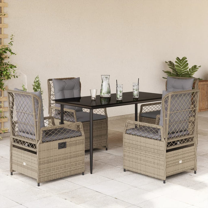 Set mobilier de grădină cu perne, 5 piese, bej, poliratan - WALTI WALTI