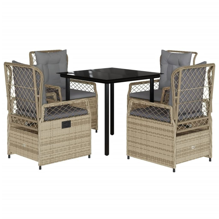 Set mobilier de grădină cu perne, 5 piese, bej, poliratan - WALTI WALTI