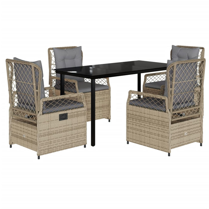 Set mobilier de grădină cu perne, 5 piese, bej, poliratan - WALTI WALTI