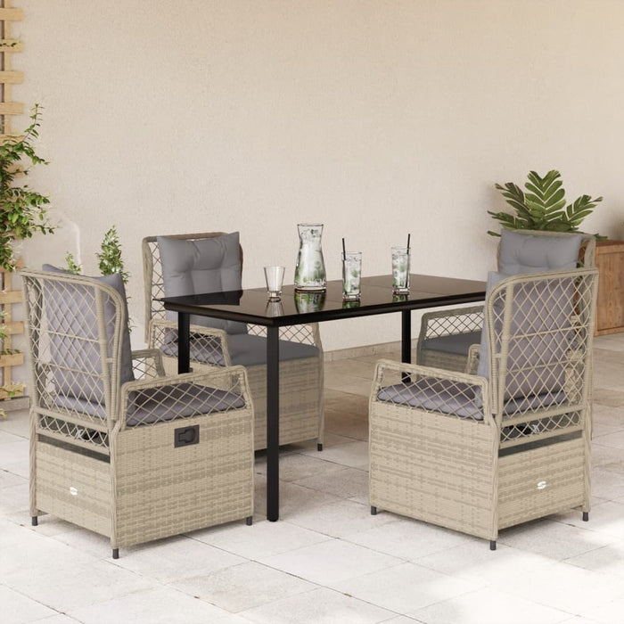 Set mobilier de grădină cu perne, 5 piese, bej, poliratan - WALTI WALTI