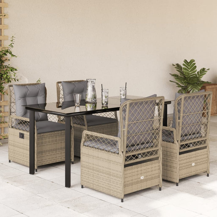 Set mobilier de grădină cu perne, 5 piese, bej, poliratan - WALTI WALTI