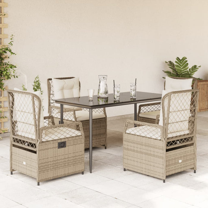 Set mobilier de grădină cu perne, 5 piese, bej, poliratan - WALTI WALTI