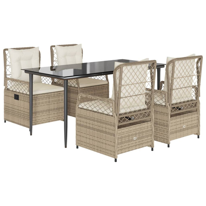 Set mobilier de grădină cu perne, 5 piese, bej, poliratan - WALTI WALTI