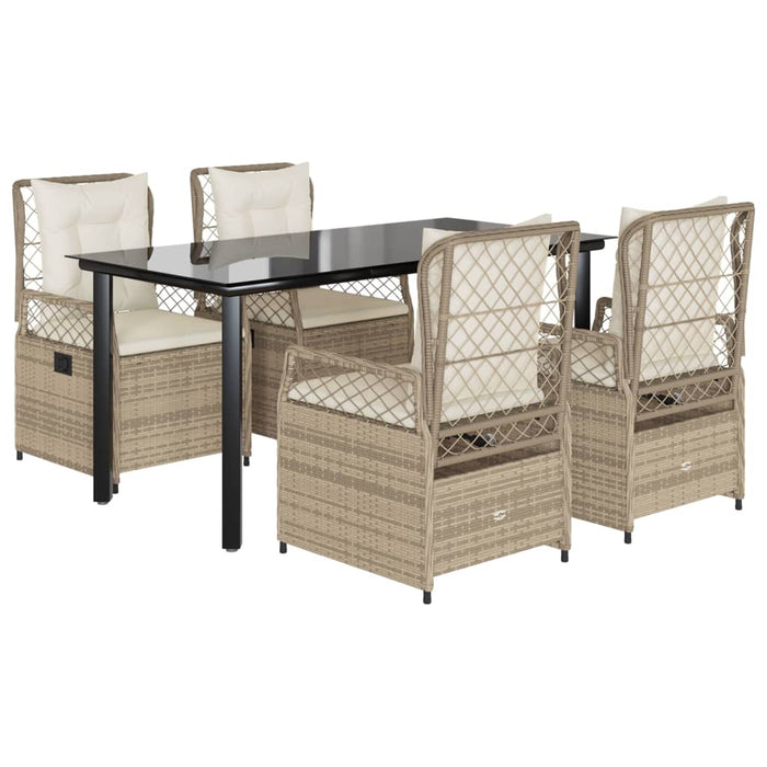Set mobilier de grădină cu perne, 5 piese, bej, poliratan - WALTI WALTI