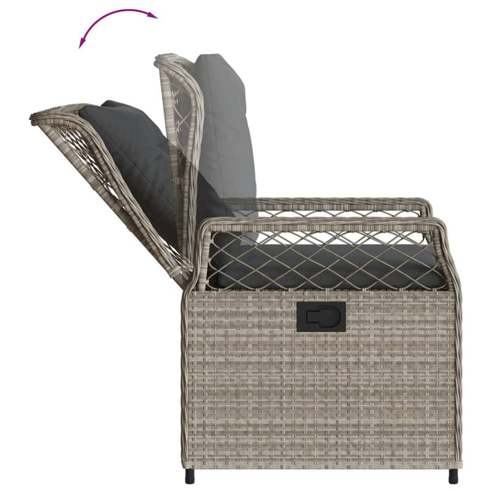 Set mobilier de grădină cu perne, 3 piese,gri deschis,poliratan - WALTI WALTI