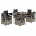 Set mobilier de grădină cu perne, 7 piese gri deschis poliratan - WALTI WALTI