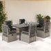 Set mobilier de grădină cu perne, 7 piese gri deschis poliratan - WALTI WALTI