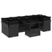 Set mobilier de grădină cu perne, 8 piese, negru, poliratan - WALTI WALTI