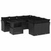 Set mobilier de grădină cu perne, 9 piese, negru, poliratan - WALTI WALTI
