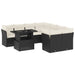 Set mobilier de grădină cu perne, 9 piese, negru, poliratan - WALTI WALTI