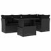 Set mobilier de grădină cu perne, 6 piese, negru, poliratan - WALTI WALTI