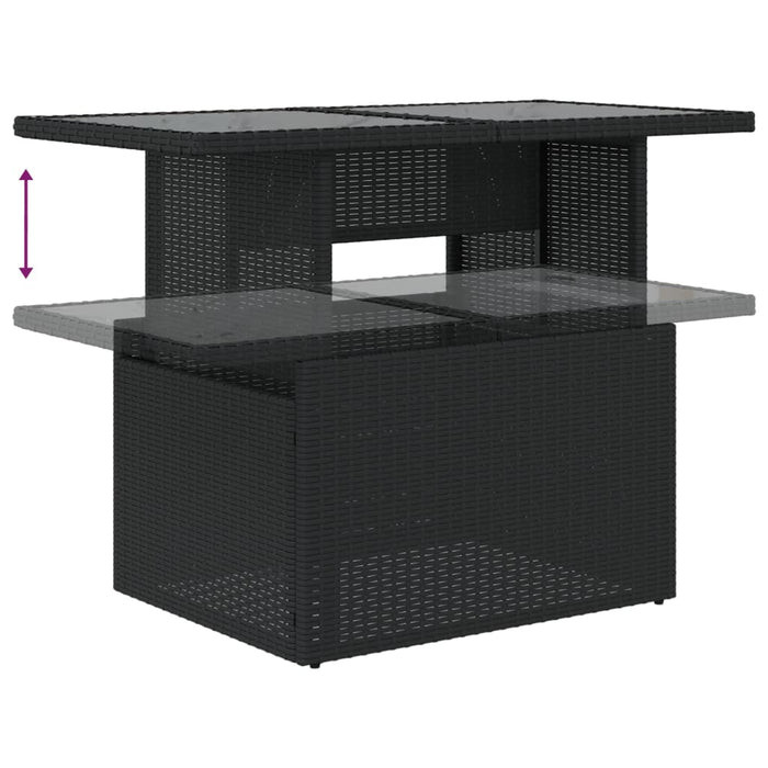 Set mobilier de grădină cu perne, 6 piese, negru, poliratan WALTI