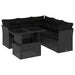 Set mobilier de grădină cu perne, 6 piese, negru, poliratan - WALTI WALTI