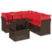 Set canapele de grădină cu 6 piese și perne, poliratan maro - WALTI WALTI