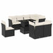 Set mobilier de grădină cu perne, 9 piese, negru, poliratan - WALTI WALTI