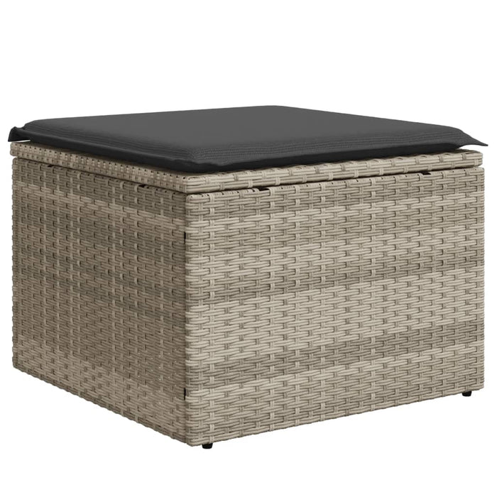 Set mobilier de grădină cu perne, 8 piese gri deschis poliratan WALTI