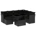 Set mobilier de grădină cu perne, 8 piese, negru, poliratan - WALTI WALTI