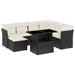 Set mobilier de grădină cu perne, 8 piese, negru, poliratan - WALTI WALTI