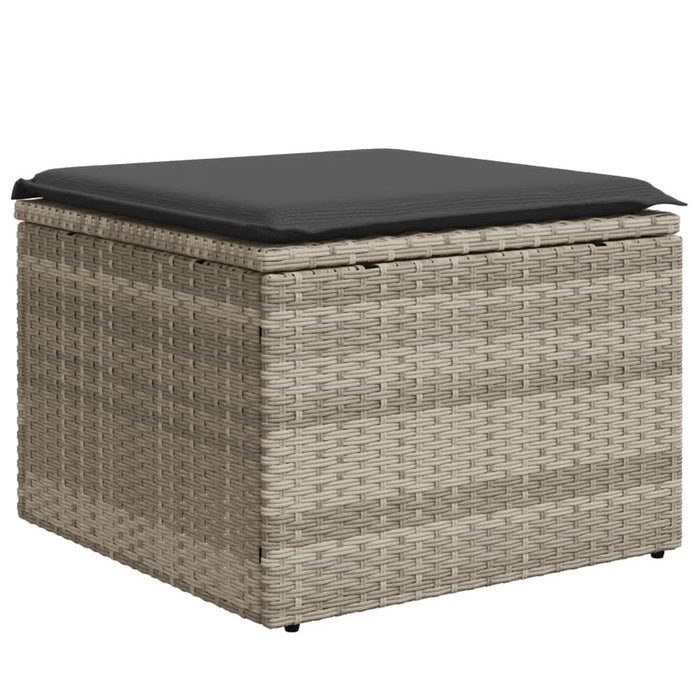 Set mobilier de grădină cu perne, 8 piese gri deschis poliratan - WALTI WALTI