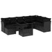 Set mobilier de grădină cu perne, 9 piese, negru, poliratan - WALTI WALTI