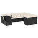 Set canapele de grădină cu perne, 10 piese, negru, poliratan - WALTI WALTI