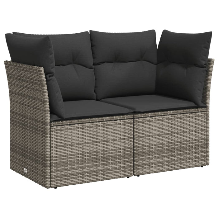 Set mobilier de grădină cu perne, 10 piese, gri, poliratan WALTI