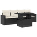 Set mobilier de grădină cu perne, 5 piese, negru, poliratan - WALTI WALTI
