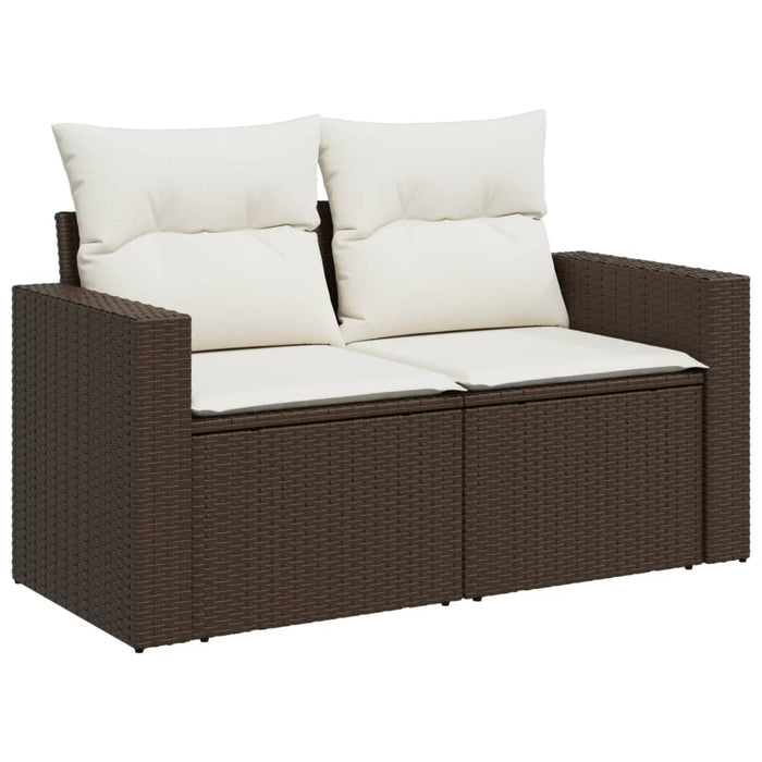 Set canapele de grădină cu perne, 6 piese, maro, poliratan WALTI