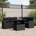 Set mobilier de grădină cu perne, 6 piese, negru, poliratan - WALTI WALTI