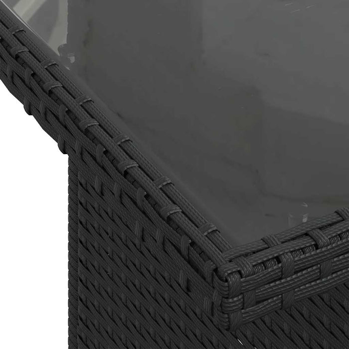 Set mobilier de grădină cu perne, 6 piese, negru, poliratan WALTI