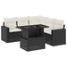 Set mobilier de grădină cu perne, 6 piese, negru, poliratan - WALTI WALTI