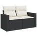 Set mobilier de grădină cu perne, 6 piese, negru, poliratan - WALTI WALTI