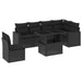 Set canapele de grădină cu perne, 7 piese, negru, poliratan - WALTI WALTI