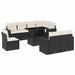 Set mobilier de grădină cu perne, 9 piese, negru, poliratan - WALTI WALTI