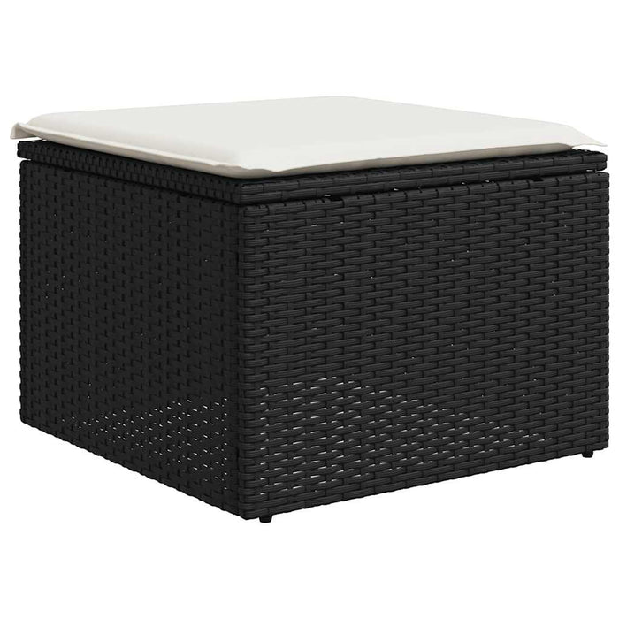 Set canapele de grădină cu perne, 7 piese, negru, poliratan WALTI