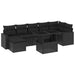 Set mobilier de grădină cu perne, 8 piese, negru, poliratan - WALTI WALTI