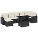 Set mobilier de grădină cu perne, 8 piese, negru, poliratan - WALTI WALTI