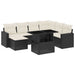 Set mobilier de grădină cu perne, 8 piese, negru, poliratan - WALTI WALTI