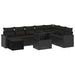Set mobilier de grădină cu perne, 9 piese, negru, poliratan - WALTI WALTI